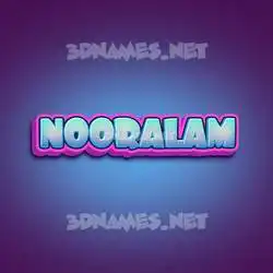 nooralam in Phat Purple style - 3D name wallpaper