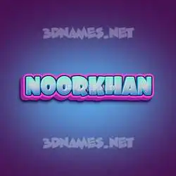noorkhan in Phat Purple style - 3D name wallpaper