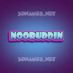 nooruddin in Phat Purple style - 3D name wallpaper