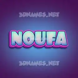 noufa in Phat Purple style - 3D name wallpaper