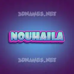 nouhaila in Phat Purple style - 3D name wallpaper