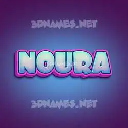 noura in Phat Purple style - 3D name wallpaper