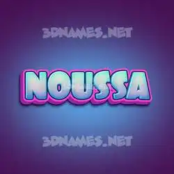 noussa in Phat Purple style - 3D name wallpaper