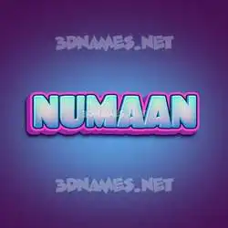 numaan in Phat Purple style - 3D name wallpaper