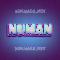 numan in Phat Purple style - 3D name wallpaper