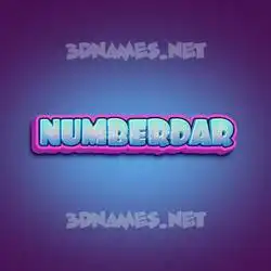 numberdar in Phat Purple style - 3D name wallpaper