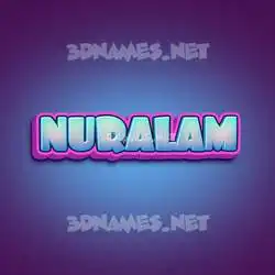 nuralam in Phat Purple style - 3D name wallpaper