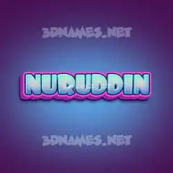 nuruddin in Phat Purple style - 3D name wallpaper