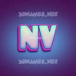 nv in Phat Purple style - 3D name wallpaper