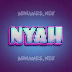 nyah in Phat Purple style - 3D name wallpaper