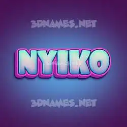 nyiko in Phat Purple style - 3D name wallpaper