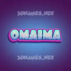 omaima in Phat Purple style - 3D name wallpaper