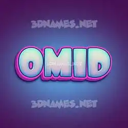 omid in Phat Purple style - 3D name wallpaper