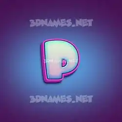 p in Phat Purple style - 3D name wallpaper