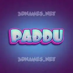 paddu in Phat Purple style - 3D name wallpaper