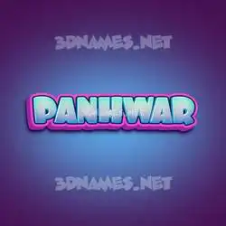 panhwar in Phat Purple style - 3D name wallpaper