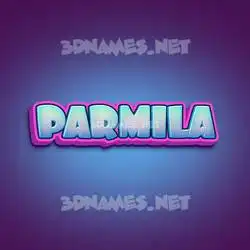 parmila in Phat Purple style - 3D name wallpaper