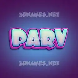 parv in Phat Purple style - 3D name wallpaper