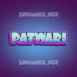 patwari in Phat Purple style - 3D name wallpaper