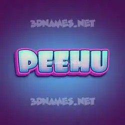 peehu in Phat Purple style - 3D name wallpaper