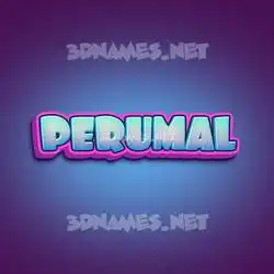 perumal in Phat Purple style - 3D name wallpaper