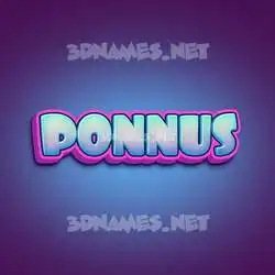 ponnus in Phat Purple style - 3D name wallpaper