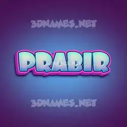 prabir in Phat Purple style - 3D name wallpaper
