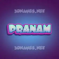 pranam in Phat Purple style - 3D name wallpaper