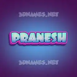 pranesh in Phat Purple style - 3D name wallpaper
