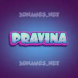 pravina in Phat Purple style - 3D name wallpaper