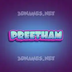 preetham in Phat Purple style - 3D name wallpaper