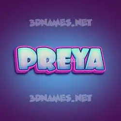 preya in Phat Purple style - 3D name wallpaper