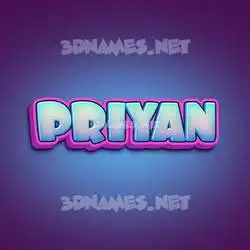 priyan in Phat Purple style - 3D name wallpaper