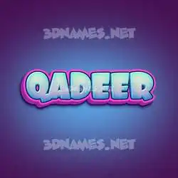 qadeer in Phat Purple style - 3D name wallpaper