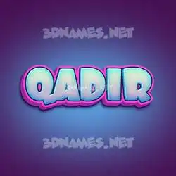 qadir in Phat Purple style - 3D name wallpaper