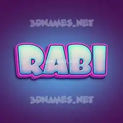 rabi in Phat Purple style - 3D name wallpaper