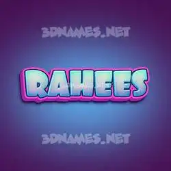 rahees in Phat Purple style - 3D name wallpaper