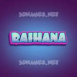 raihana in Phat Purple style - 3D name wallpaper