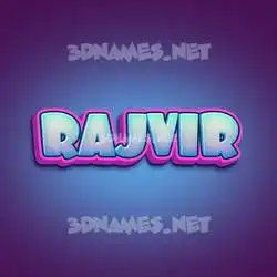 rajvir in Phat Purple style - 3D name wallpaper