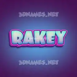 rakey in Phat Purple style - 3D name wallpaper