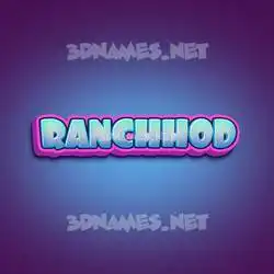 ranchhod in Phat Purple style - 3D name wallpaper