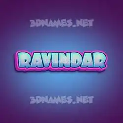 ravindar in Phat Purple style - 3D name wallpaper