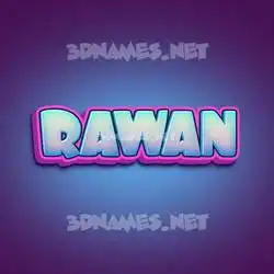 rawan in Phat Purple style - 3D name wallpaper