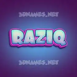 raziq in Phat Purple style - 3D name wallpaper