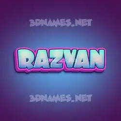 razvan in Phat Purple style - 3D name wallpaper