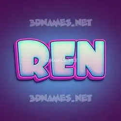 ren in Phat Purple style - 3D name wallpaper