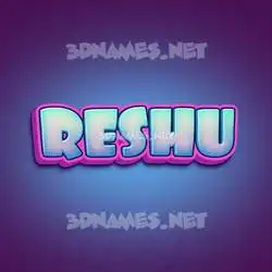 reshu in Phat Purple style - 3D name wallpaper