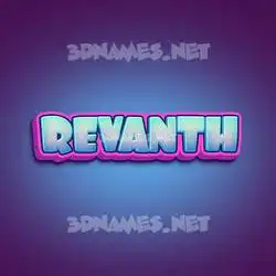 revanth in Phat Purple style - 3D name wallpaper