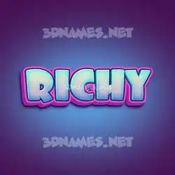 richy in Phat Purple style - 3D name wallpaper