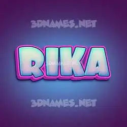 rika in Phat Purple style - 3D name wallpaper